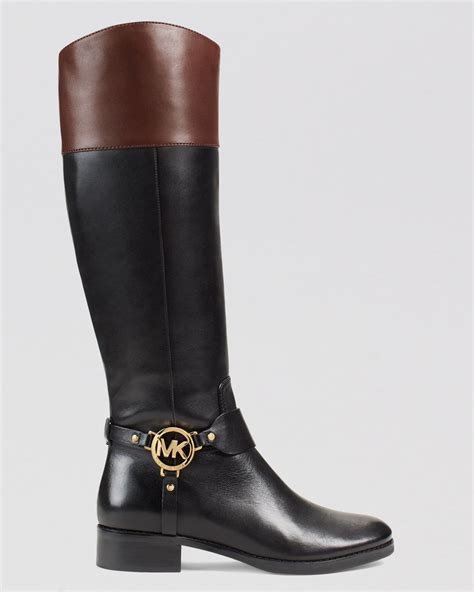 michael kors tall black rubber boots|Michael Kors black wedge booties.